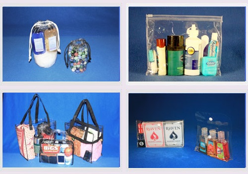 Draw String, Zipper, and Snap Closure Vinyl Bags